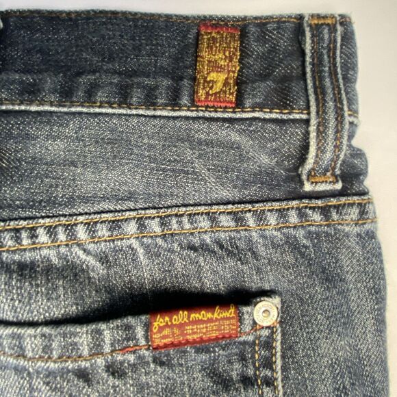 Seven 7 for All Mankind Jeans Men's Size 40 Austyn Straight Leg Dark Wash Blue - Picture 8 of 16